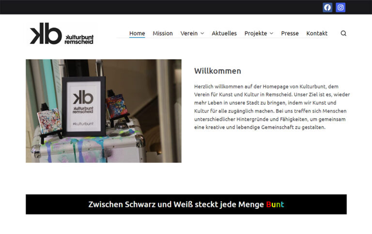 Screenshot Webseite Kulturbunt Remscheid