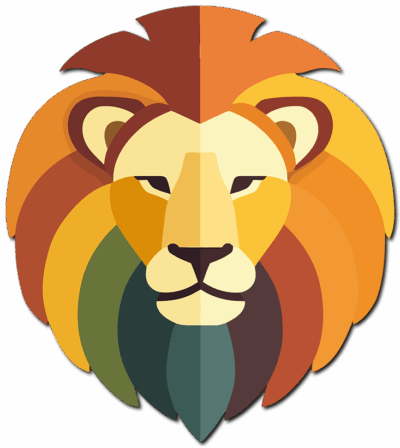 Stilisierter Löwenkopf