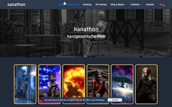 Screenshot Webseite xanathon 2025 mit diversen Schmuckelementen