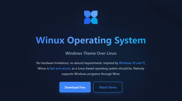 Screenshot Winux-Webseite