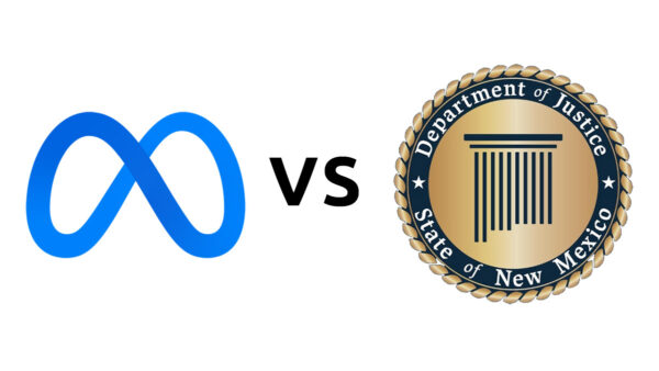 Deko: Links Meta-Logo, rechts: Logo des DoJ New Mexico